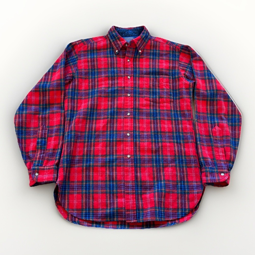 Vintage Pendleton Shirt Mens M Long Plaid Wool Scout Flannel 60s 70s Shacket‎